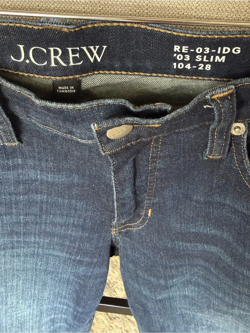 J. Crew Slim Mid Rise in Penny Basil Wash, 27